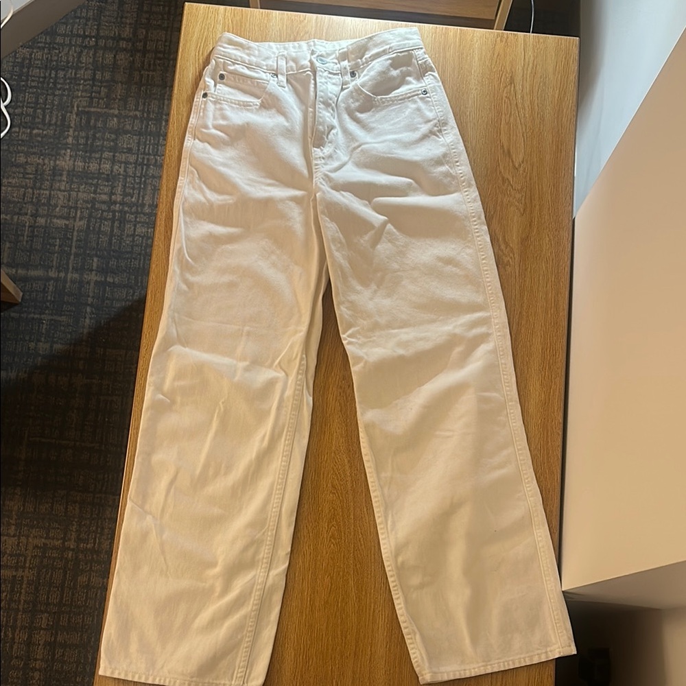 White Wide-Leg Jeans